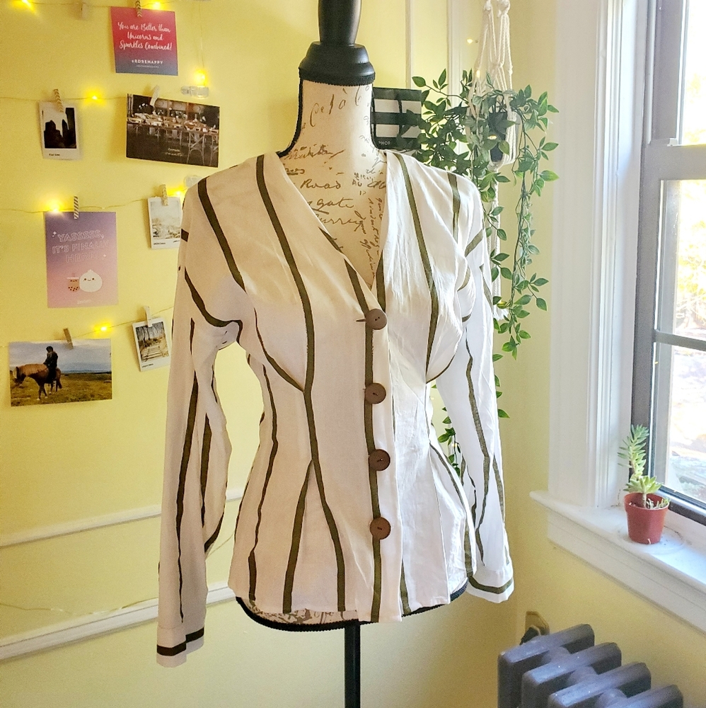 NWOT Zara Striped Print Blouse